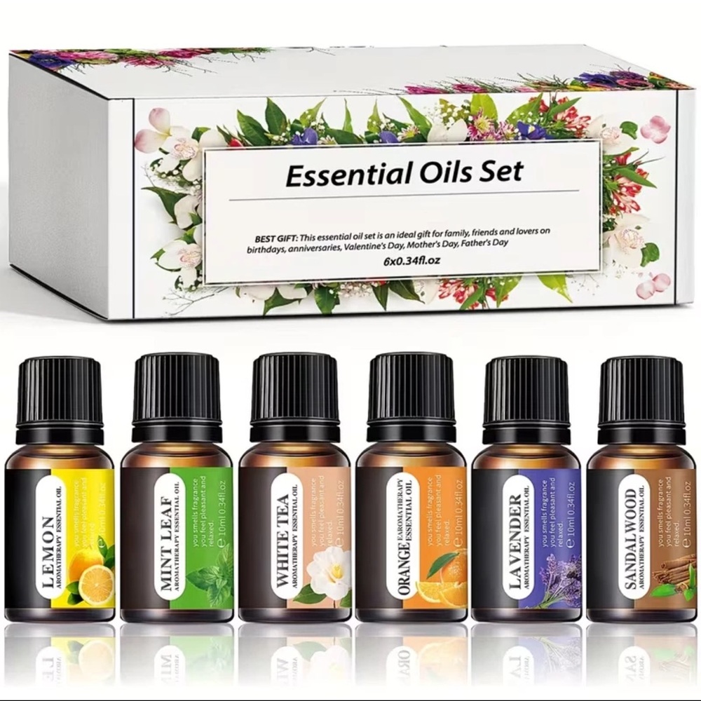 Oil Set (6*0.34oz), 6 Aromatherapy Oil Gift Sets for Home Care Reed Diffuser Oil